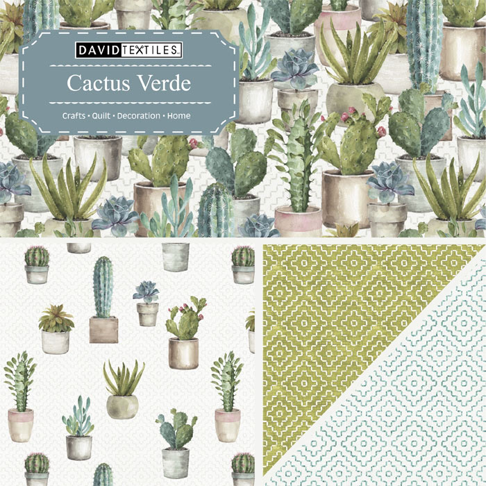 David's Textiles Fabric Yardage 100% Cotton Cactus Verde Succulent Fabric