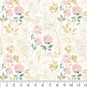 Cream Colored Fabric Spring Time Flowers Assorted Flowers Davids Textiles