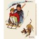SLEDDING PANEL by Norman Rockwell